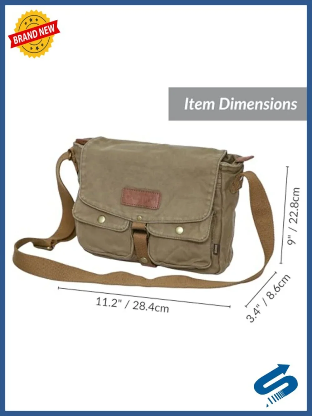 Canvas Messenger Bag - Vintage Crossbody Shoulder Bag Military Satchel